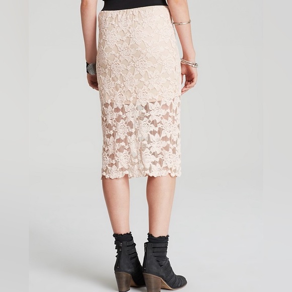 Free People Knit Lace Pencil Skirt - Picture 3 of 11